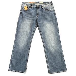 TK Axel Mens Jeans Size 38 X 32 Slim Boot Stretch Medium Wash NEW WITH TAGS